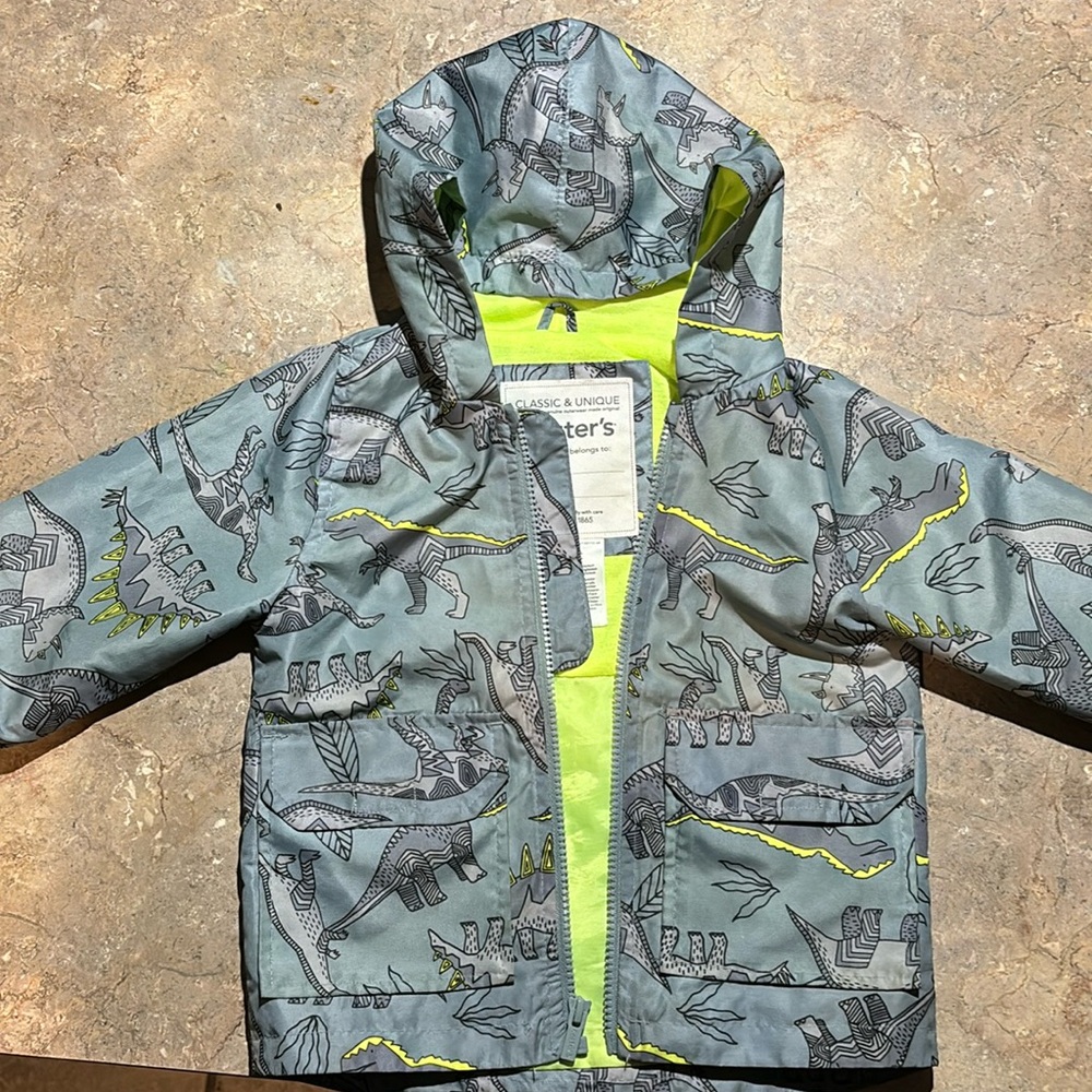 Kids dinosaur rain coat.
